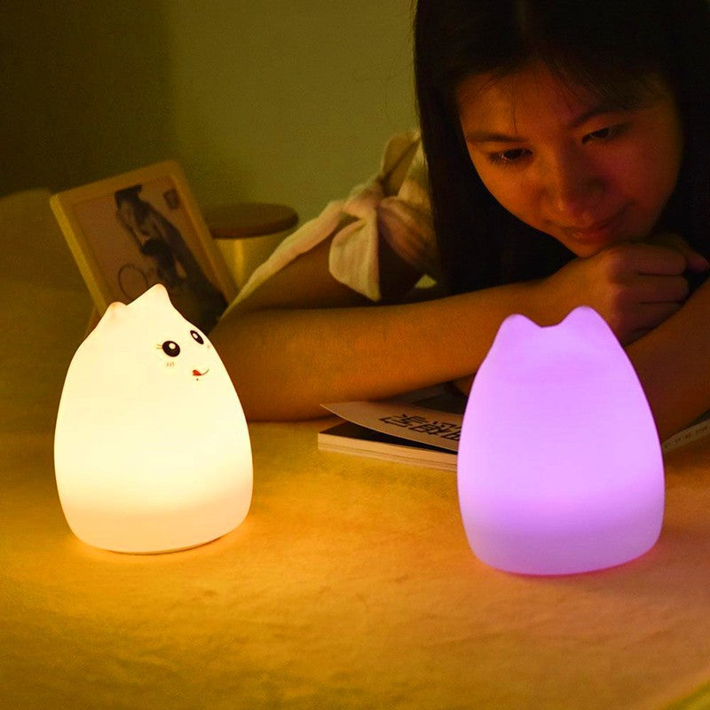 Silicone cat LED night light