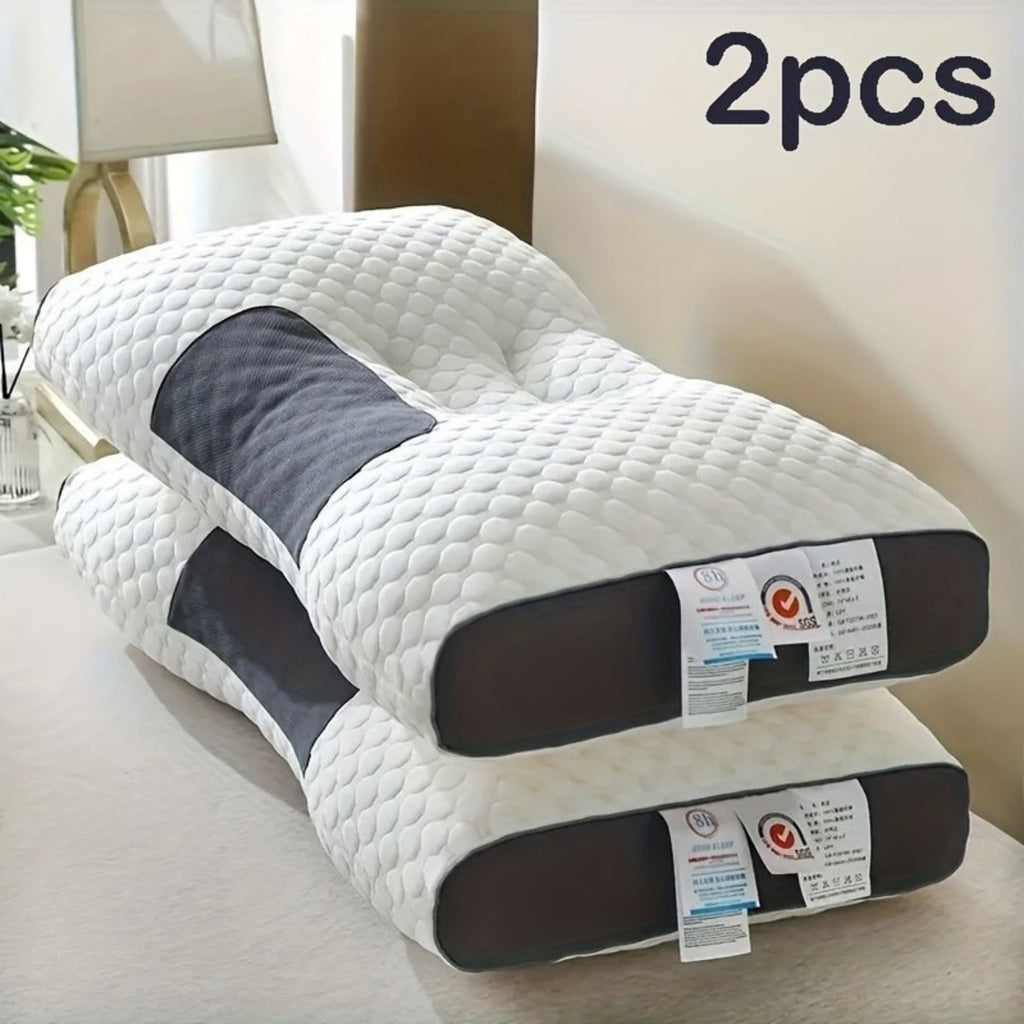 2PCS Soft Massage Neck Pillow For Sleeping Adjustable Ergonomic Contou