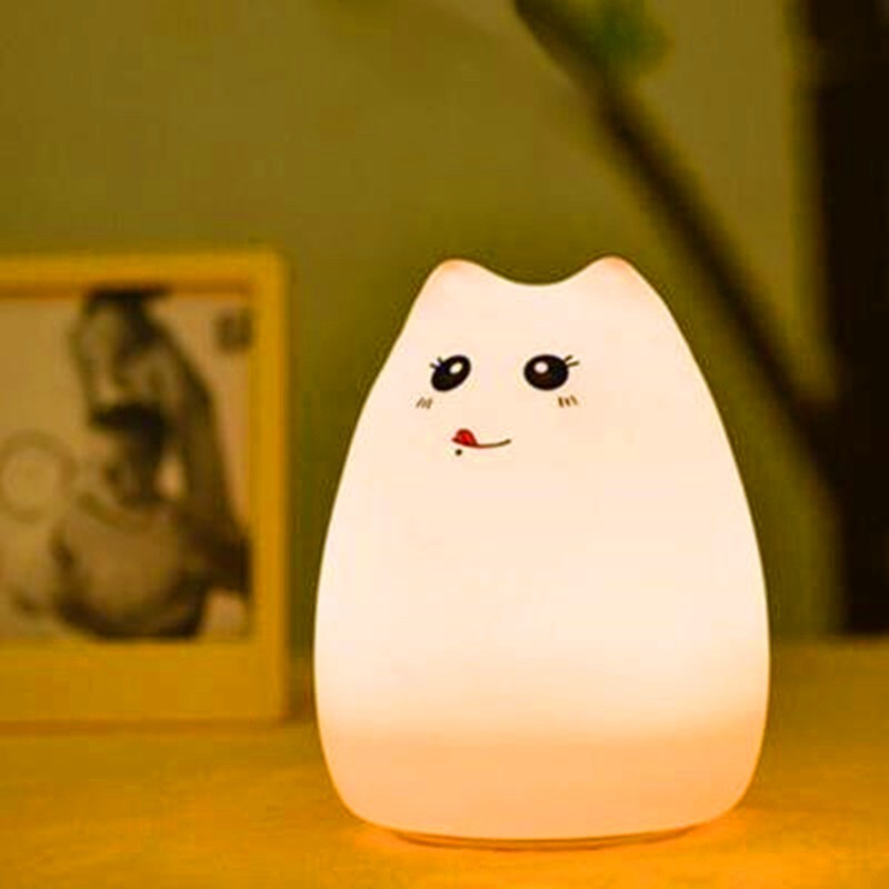 Silicone cat LED night light