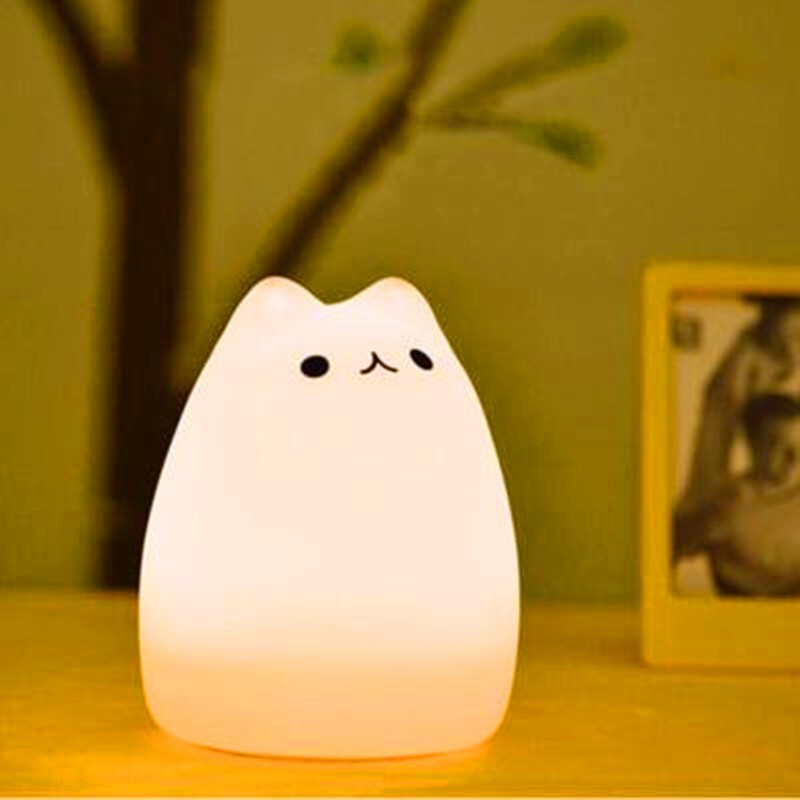 Silicone cat LED night light