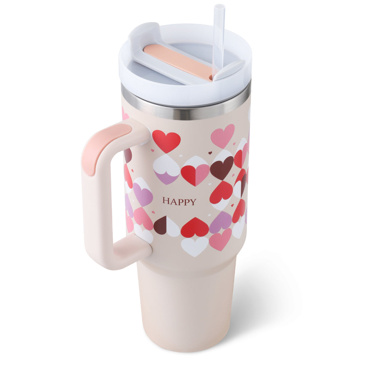 40 Oz Tumbler With Handle Straw Insulated Stainless Steel Spill Proof