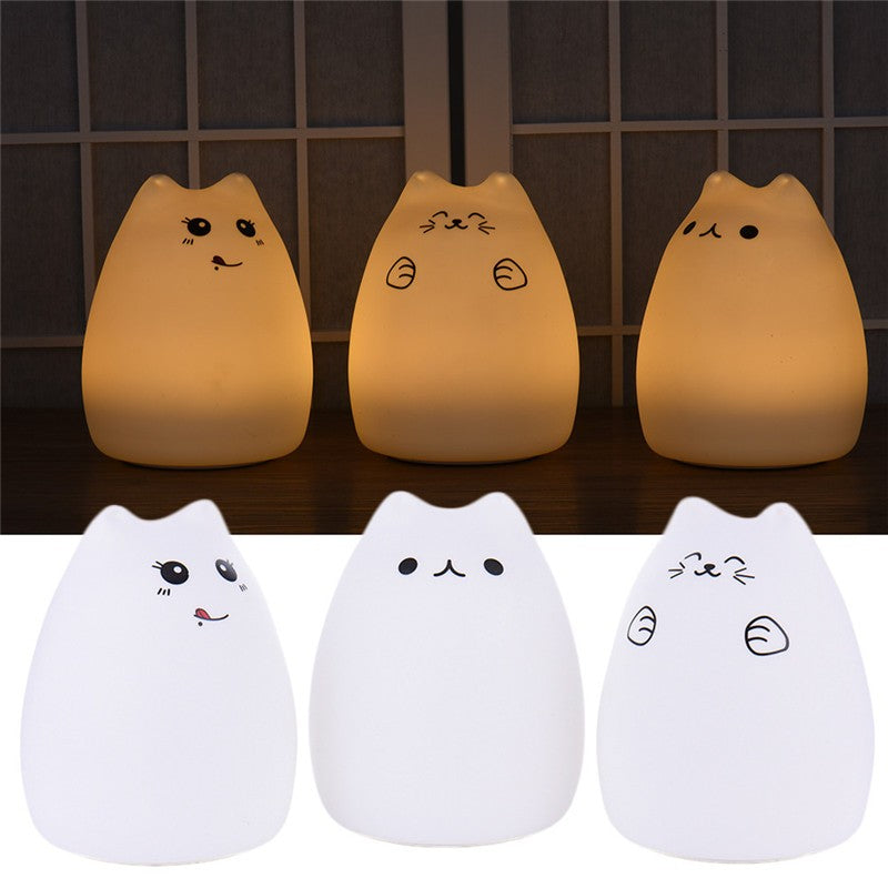 Silicone cat LED night light