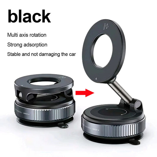 360 Foldable Vacuum Phone Holder - Strong Magnetic Suction Cup Car Mount