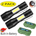 Telescopic Torch Flashlight Rechargeable Pen Light USB Charging Work L