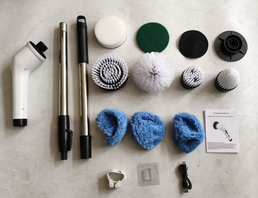 9in1 Electric Spin Scrubber Turbo Scrub Cleaning Brush Cordless Charge