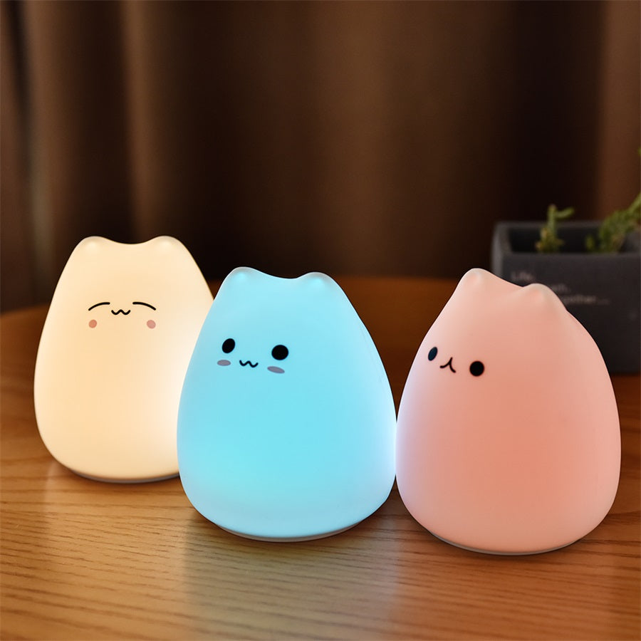 Silicone cat LED night light