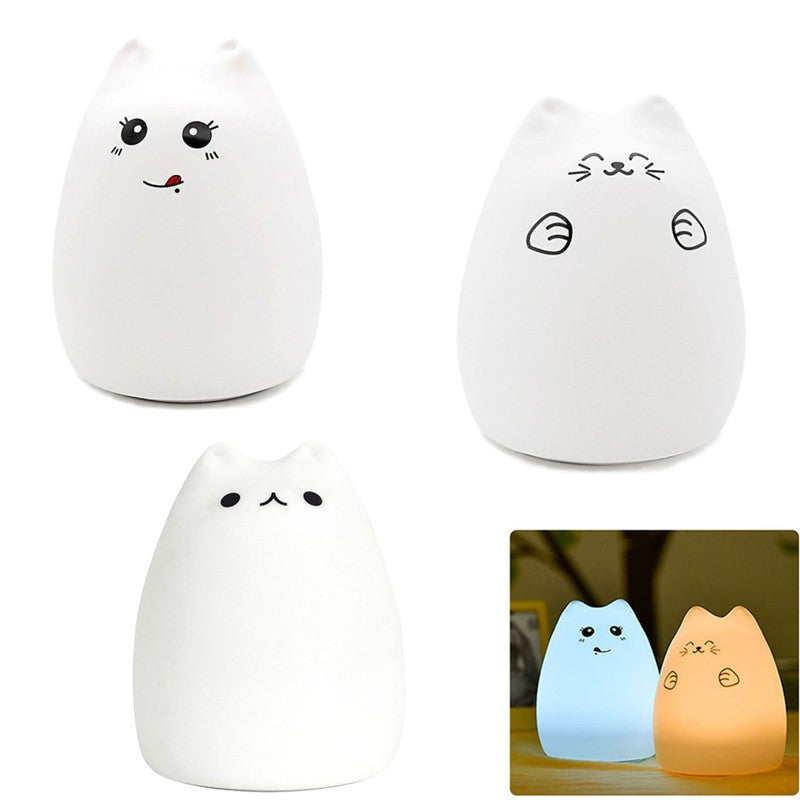 Silicone cat LED night light