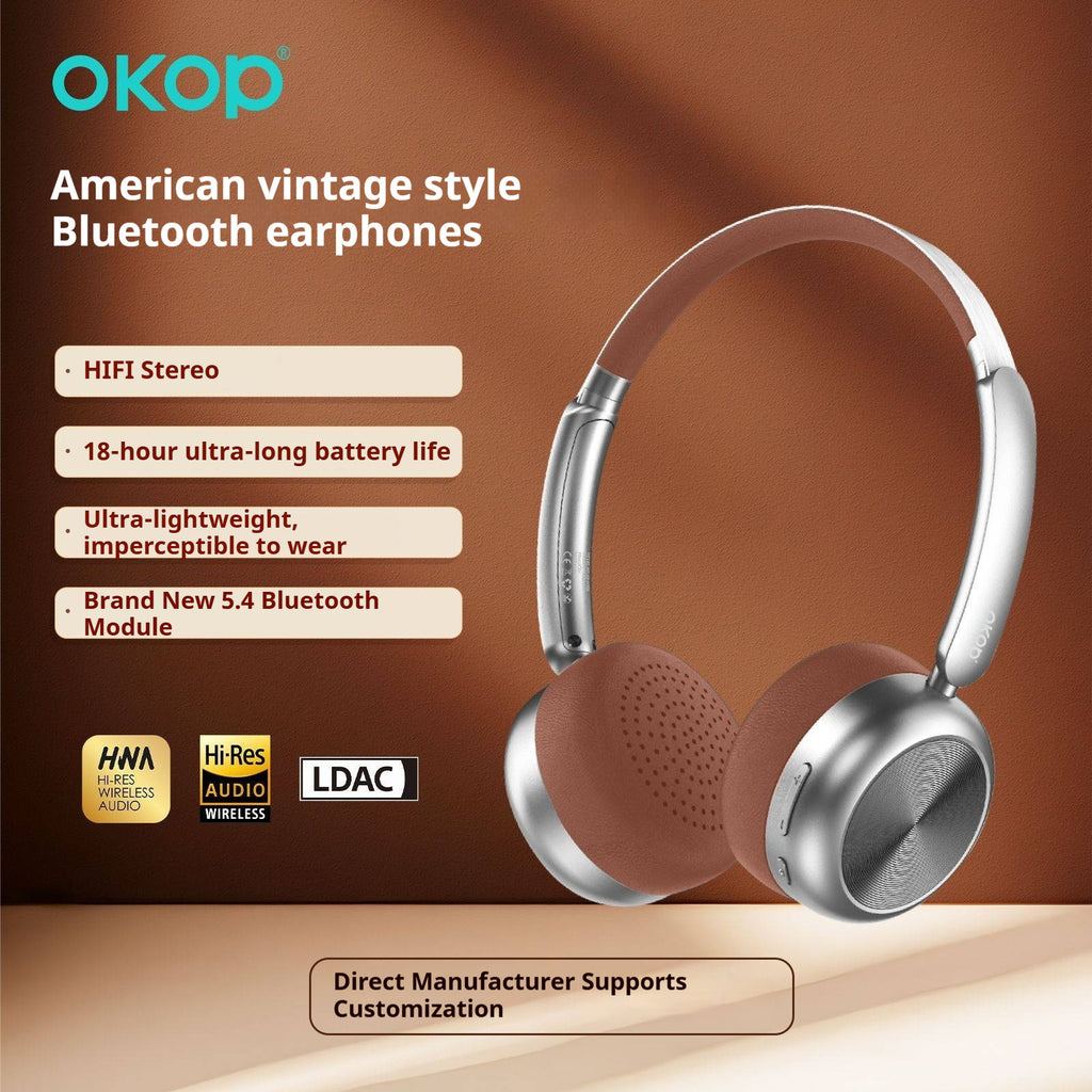 KP-H106 In-Stock Bluetooth Headphones New Retro Style Active Noise Can
