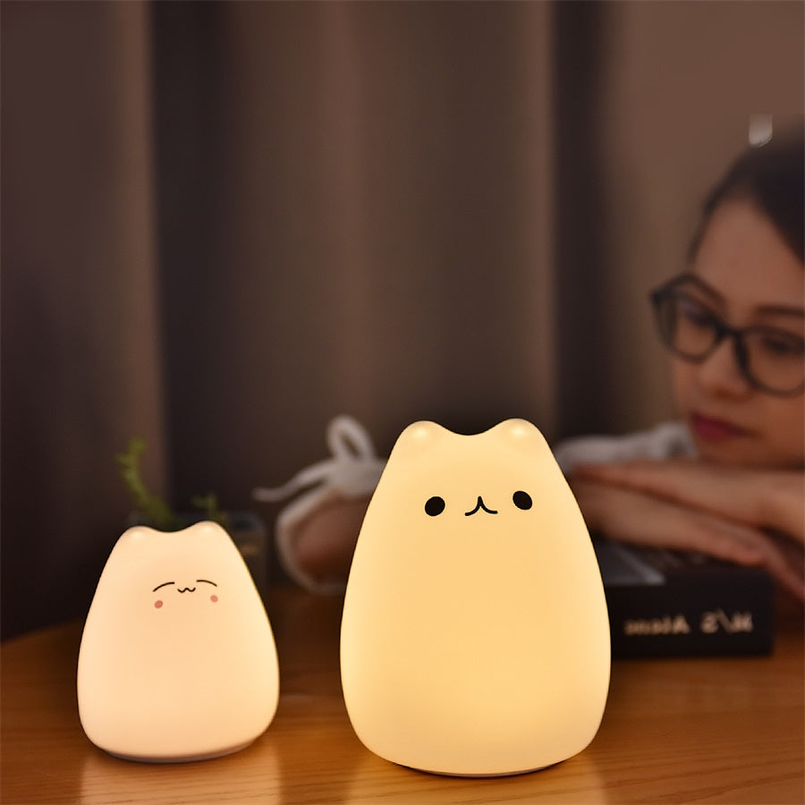 Silicone cat LED night light