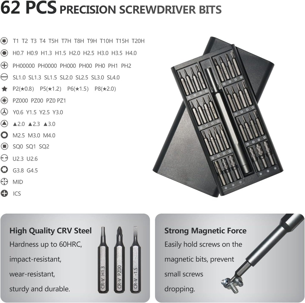 64-in-1 Precision Screwdriver Set — Magnetic Repair Toolkit