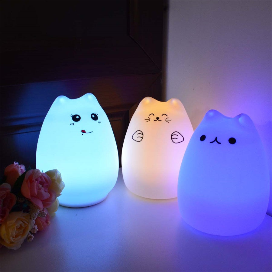 Silicone cat LED night light