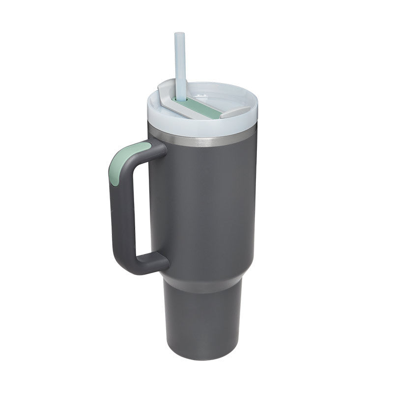 40 Oz Tumbler With Handle Straw Insulated Stainless Steel Spill Proof