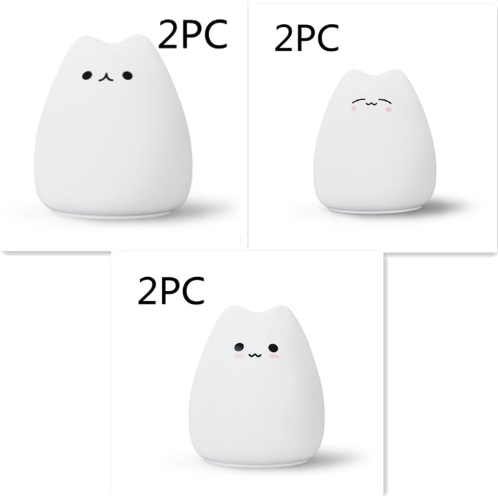 Silicone cat LED night light