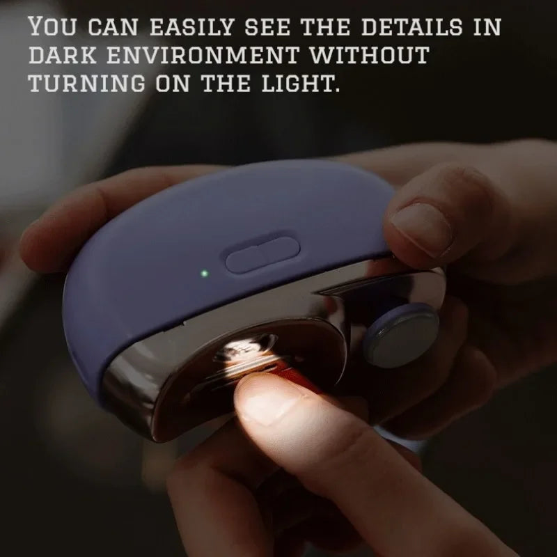 Electric Automatic Nail Trimmer | Safe for Kids & Adults | Rechargeable, LED Light, 9 Colors