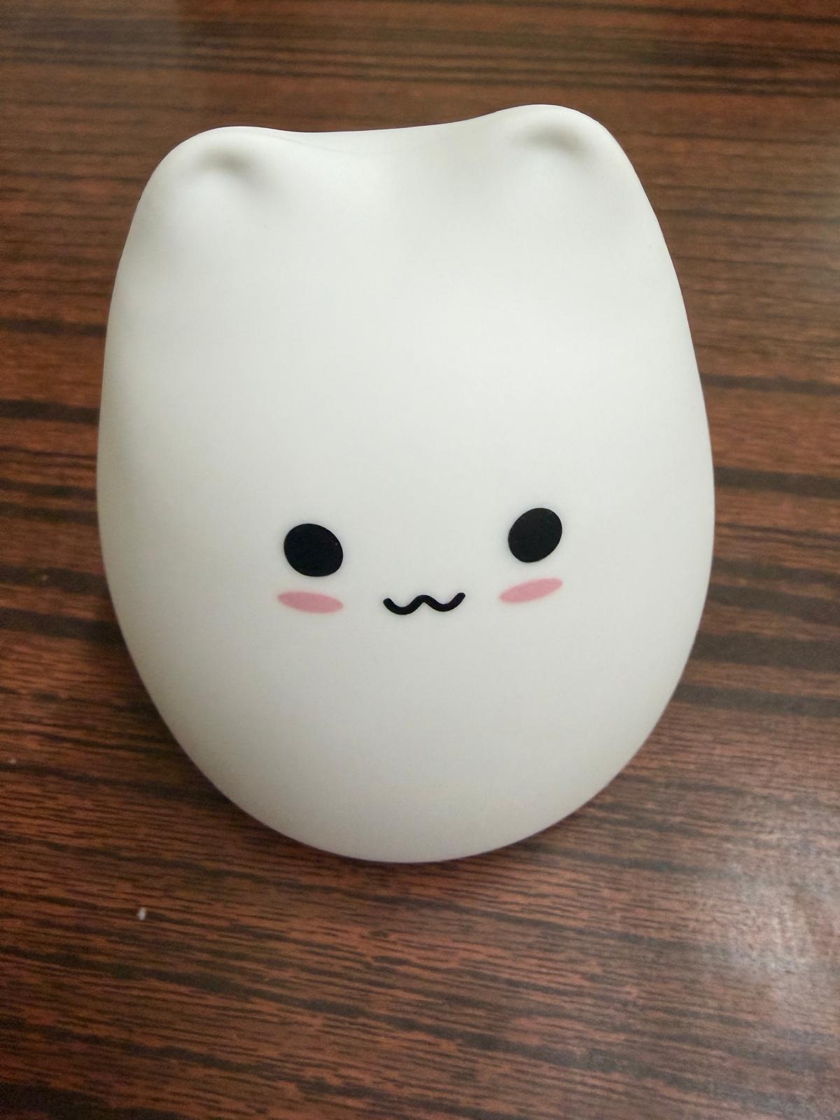Silicone Cat Touch LED Night Light | Soft Glow, 7 Colors, USB-C | Kids Bedroom, Nursery Gift