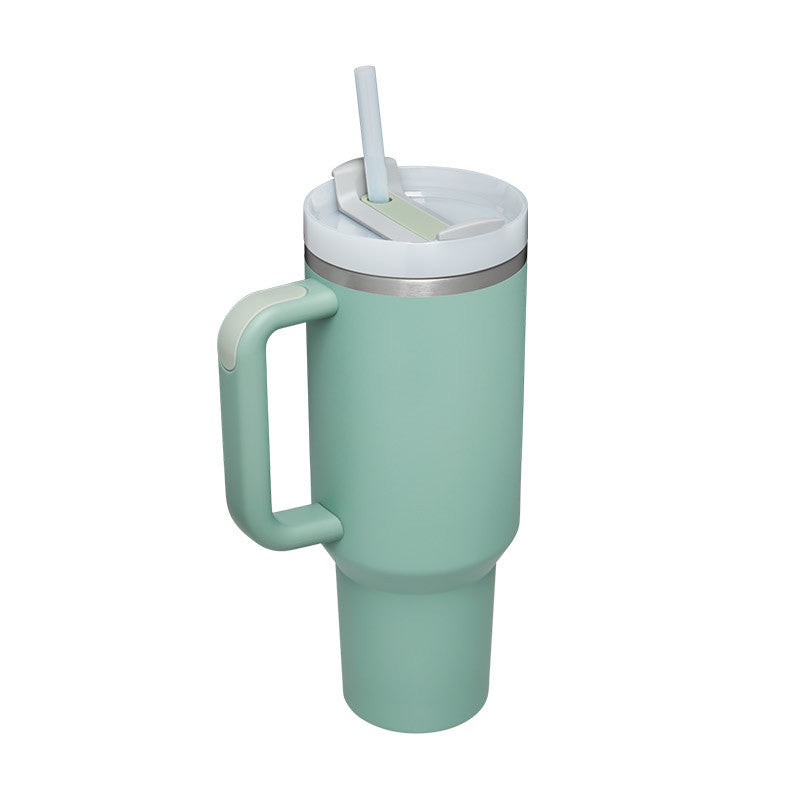 40 Oz Tumbler With Handle Straw Insulated Stainless Steel Spill Proof