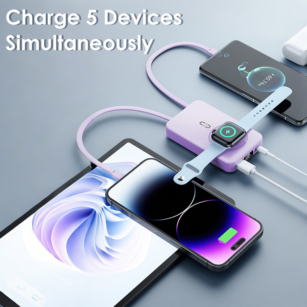 1Pc 3 In 1 10000mAh MagSafe Fast Charging Power Bank PD20W Portable Ch