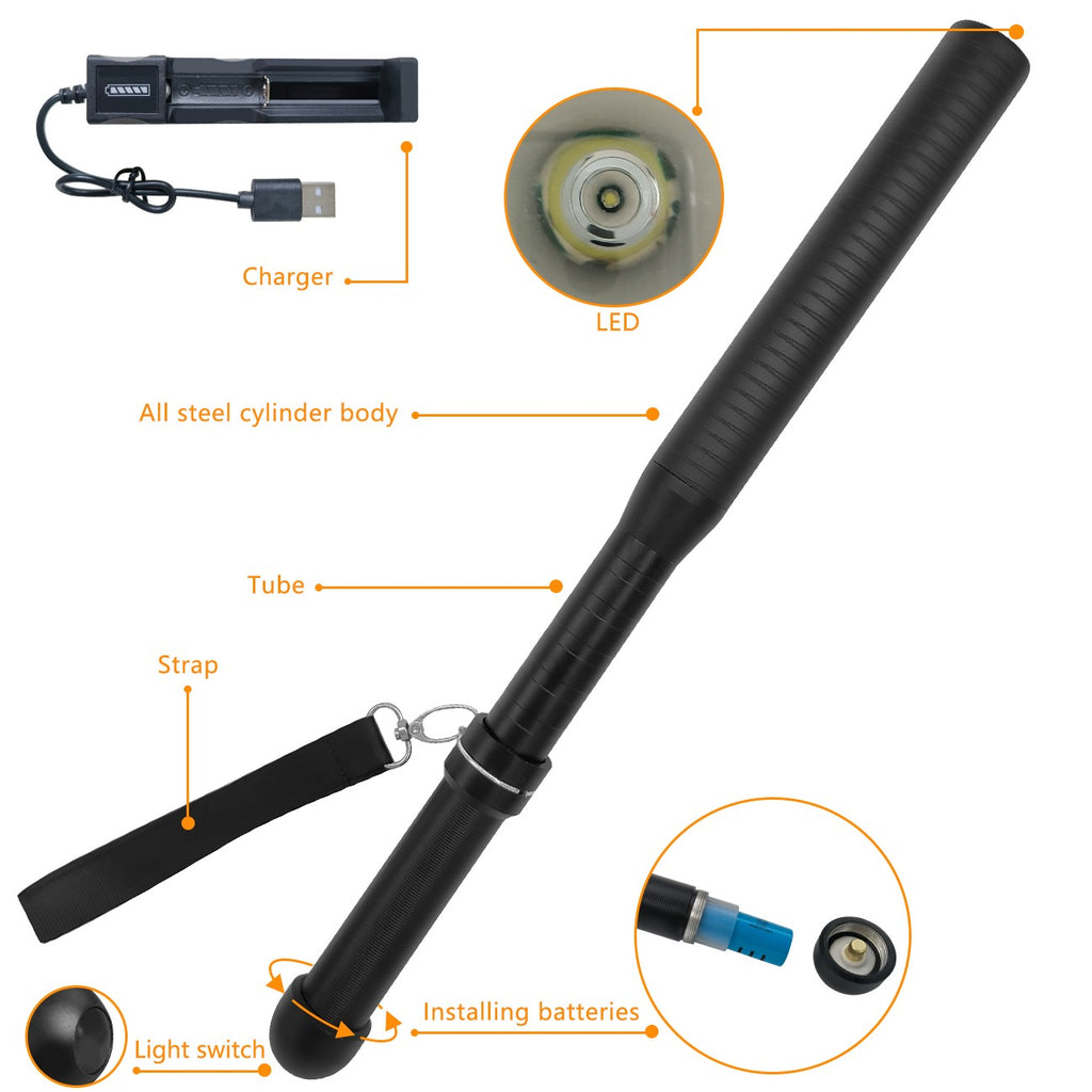 Baseball LED Flashlight Rechargeable Torch Spotlight Emergency Securit