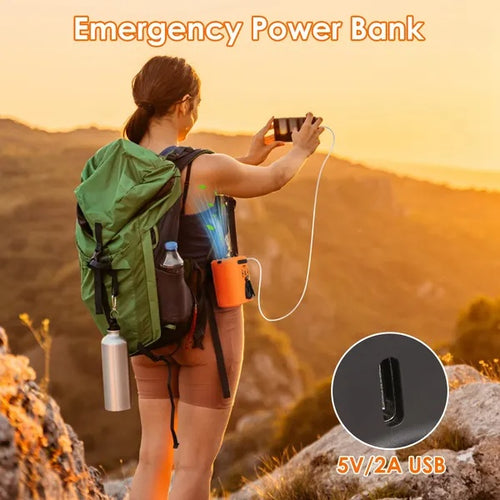5 In 1 Portable Waist Clip Fan With 5 Speeds Flashlight Battery Operat